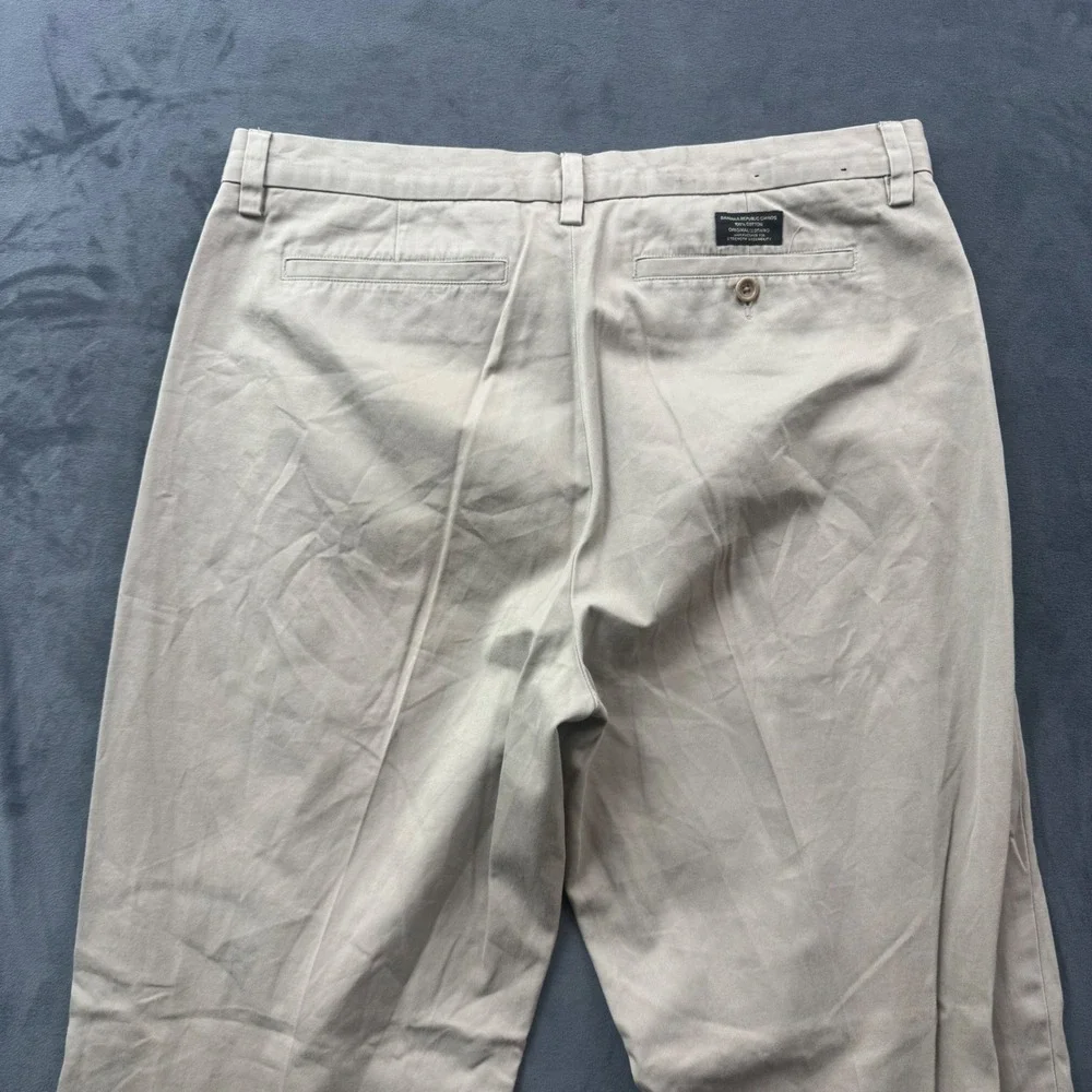 Banana Republic Dawson Chinos Mens 36x32 Khaki Tan Cotton Straight Leg Pants
